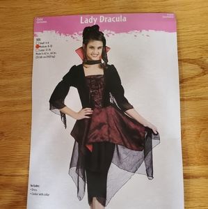 Kids Lady Dracula Costume, 8-10